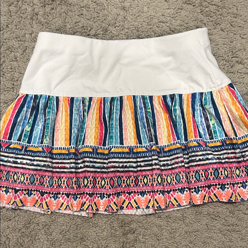 Lucky in Love White Waist Multicolor Tiered Girls' Skirt